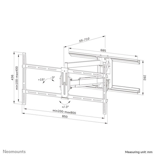 Uchwyt ścienny NewStar NEOMOUNTS WL40-550BL18 TV SET ACC WALL MOUNT-17076333