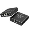 Rozdzielacz Splitter Ethernet mini SWITCH 1x3 RJ45 | 1000Mb/s | USB-C | Aluminium