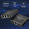 Rozdzielacz Splitter Ethernet mini SWITCH 1x3 RJ45 | 1000Mb/s | USB-C | Aluminium-17122057