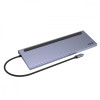 HUB USB-C 11w1 USB-C, RJ45, PD 100W, 2x HDMI, VGA, SD; D1022B-17122647
