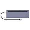 HUB USB-C 11w1 USB-C, RJ45, PD 100W, 2x HDMI, VGA, SD; D1022B-17122648