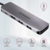 Axagon HMC-5 stacja dokująca Przewodowa USB 3.2 Gen 1 (3.1 Gen 1) Type-C Szary-17146830