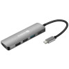 Adapter Sandberg USB-C 3xUSB3.0 1xUSB-C 1xHDMI Grey