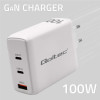 Qoltec Ładowarka sieciowa 100W GaN | 5-20V | 1.5-5A | 2 x USB-C PD | 1 x USB QC 3.0 | Biała-17195272