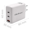 Qoltec Ładowarka sieciowa 100W GaN | 5-20V | 1.5-5A | 2 x USB-C PD | 1 x USB QC 3.0 | Biała-17195276