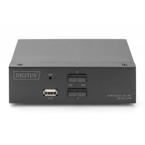Przełącznik KVM, 2 portowy, 4K 60Hz, 2xDisplayPort IN, 1xDisplayPort OUT, 2xUSB, 2xAudio IN&OUT-17121647