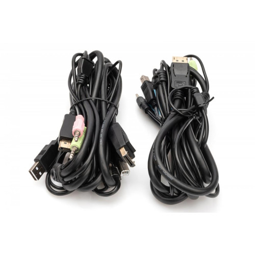 Przełącznik KVM, 2 portowy, 4K 60Hz, 2xDisplayPort IN, 1xDisplayPort OUT, 2xUSB, 2xAudio IN&OUT-17121652