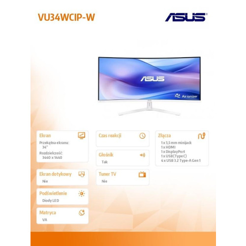 Monitor VU34WCIP-W EYE CAR WQHD 100Hz USB-C-17121727