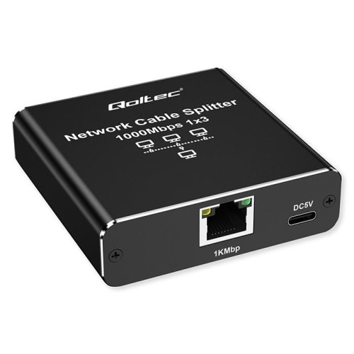 Rozdzielacz Splitter Ethernet mini SWITCH 1x3 RJ45 | 1000Mb/s | USB-C | Aluminium-17122062