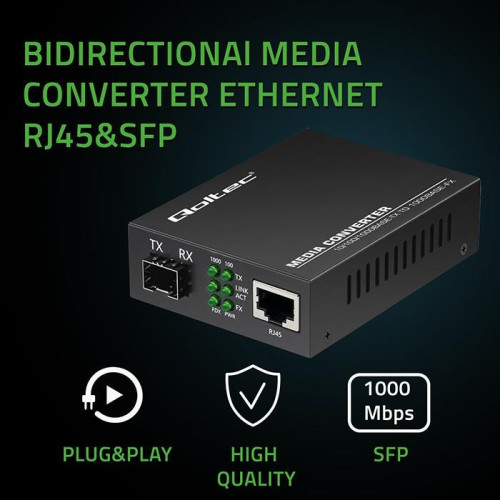 Dwukierunkowy Media Konwerter SWITCH Ethernet 1x RJ45 1x SFP | 1000Mb/s | 5V-17122071