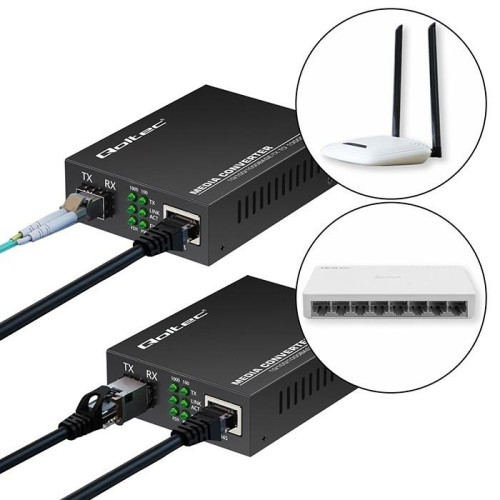 Dwukierunkowy Media Konwerter SWITCH Ethernet 1x RJ45 1x SFP | 1000Mb/s | 5V-17122074