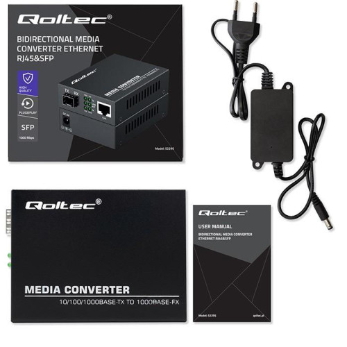 Dwukierunkowy Media Konwerter SWITCH Ethernet 1x RJ45 1x SFP | 1000Mb/s | 5V-17122084