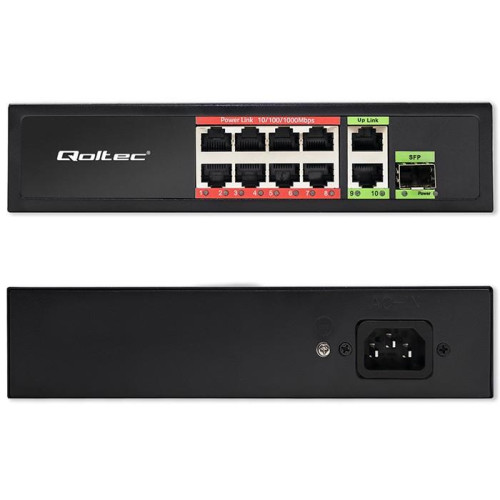 Przełącznik sieciowy SWITCH FAST Ethernet 8x RJ45 PoE 2x RJ45 Uplink 1x SFP | 120W | 1000Mb/s-17122223