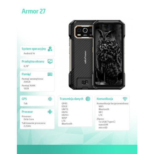Smartfon Armor 27 5G 12/256GB Czarny-17122303