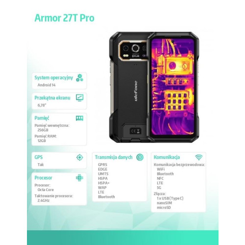 Smartfon Armor 27T Pro 5G 12/256GB Czarny-17122304