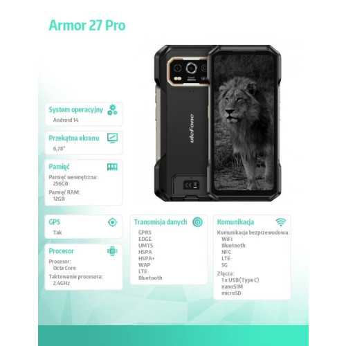 Smartfon Armor 27 Pro 5G 12/256GB Czarny-17122375