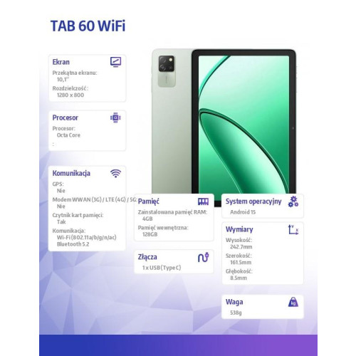 Tablet TAB 60 Wifi 10,1 cala 4/128GB Zielony-17122379