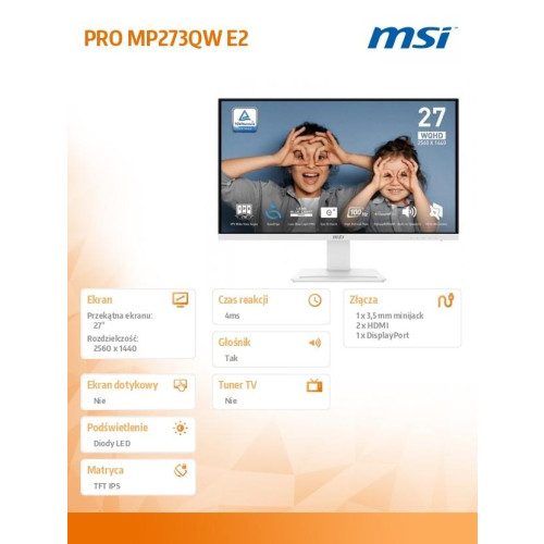 Monitor PRO MP273QW E2 27 cali LED/FHD/Flat/100Hz/White-17122443
