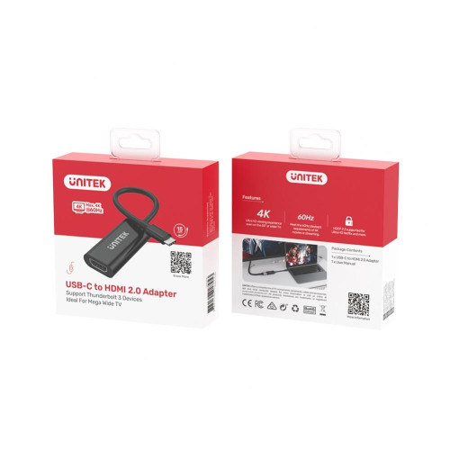 Adapter USB-C - HDMI 2.0 4K 60Hz; M/F; V1421A-17122708