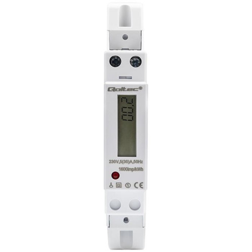 Jednofazowy elektroniczny licznik | miernik zużycia energii na szynę DIN | 230V | 30A | LCD | 1P-17123440