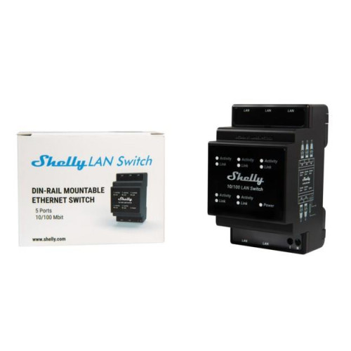 Switch LAN Shelly - gniazdko - 5 portów - 10/100 Mbit-17142058
