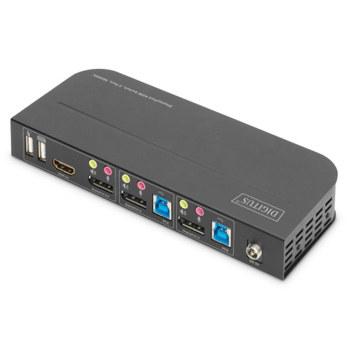 Digitus Przełącznik KVM, 2-portowy, 4K 60 Hz, 2 x DP in, 1 x DP/HDMI out-17144928