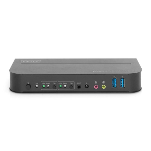 Digitus Przełącznik KVM, 2-portowy, 4K 60 Hz, 2 x DP in, 1 x DP/HDMI out-17144929