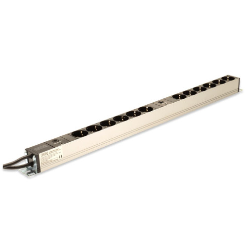 Listwa zasilająca PDU pionowa, 12x gniazdo schuko,2x (2m, wtyk unischuko, 16A, zab.przeciążeniowe)-17145786