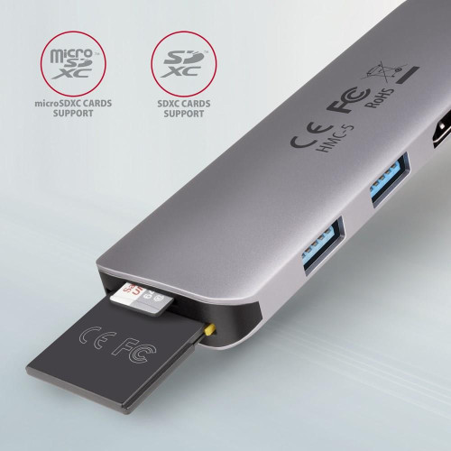 Axagon HMC-5 stacja dokująca Przewodowa USB 3.2 Gen 1 (3.1 Gen 1) Type-C Szary-17146831