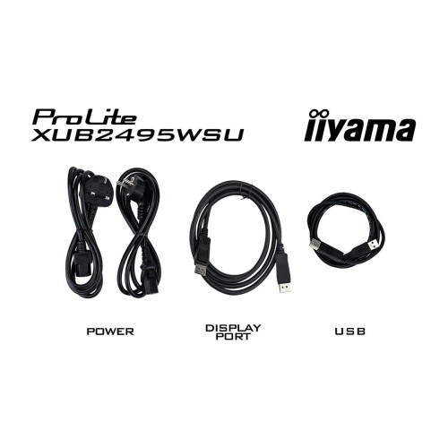 Monitor IIYAMA XUB2495WSU-B5 24.1inch ETE WUXGA IPS-panel 300cd/m2 VGA HDMI DisplayPort 5ms Speakers 15cm Height adjusta