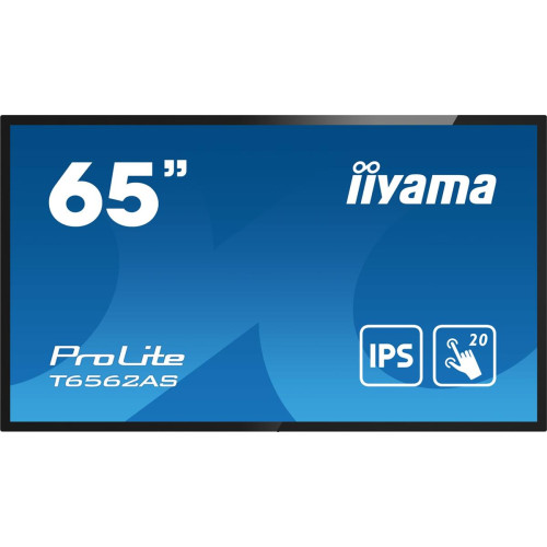 Monitor IIYAMA T6562AS-B1 4k UHD LCD 65inch 20 Points PCAP 500cd/m2 1200:1 3840x2160 AG RS232C 16GB eMMC 2GB RAM