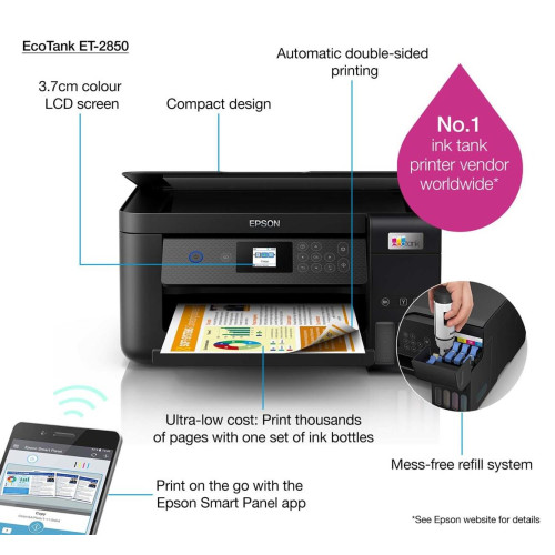 Drukarka Epson EcoTank ET-2850 3w1-Tintenstrahl A4 WiFi/WLan Duplex-17158734