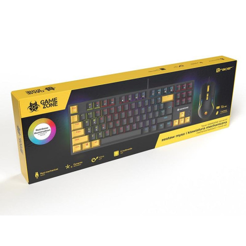 TRACER GAMEZONE ZESTAW KLAWIATURA+MYSZ HORNET87 USB-17159316