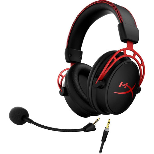 Zestaw słuchawkowy do gier HyperX Cloud Alpha czarno-czerwony, Przewodowy, 13 - 27000 Hz, Gaming, 298 g, Czerwony-17159