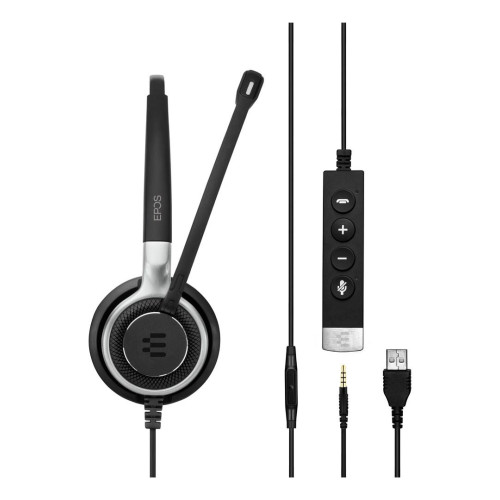 EPOS IMPACT SC 635 USB Zestaw słuchawkowy Przewodowa Opaska na głowę Połączenia/muzyka USB Typu-A Czarny, Srebrny-1