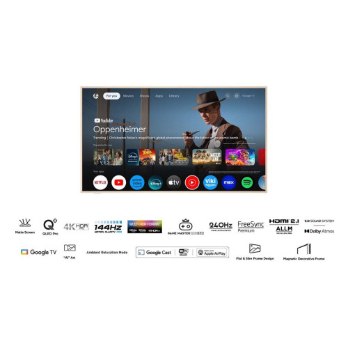 Telewizor TCL NXTFrame 55A300W QLED 55'' 4K Ultra HD 144Hz Google TV Dolby Vision IQ Biały-17174154
