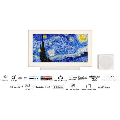 Telewizor TCL NXTFrame 55A300 PRO QLED 55'' 4K Ultra HD 144Hz Google TV Dolby Vision IQ Biały-17174180