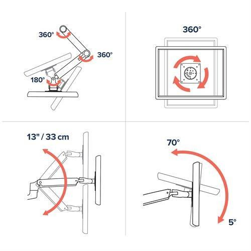 Ergotron LX DESK MOUNT LCD ARM POLISHED/32IN BLACK/WHITE VESA MIS-D-17174406