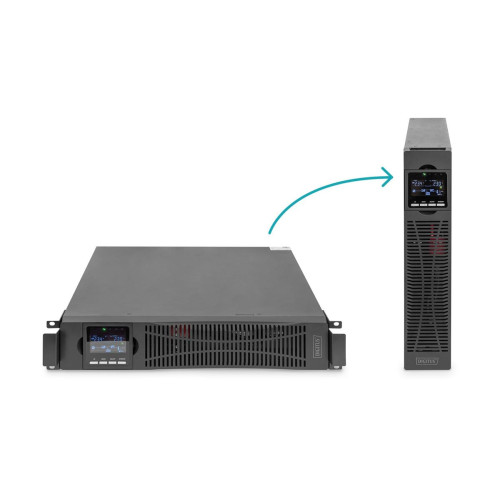 Digitus Zasilacz awaryjny UPS Online Rack 19" LCD, 1500VA/1500W, 3x12V/9Ah, 8xC13, USB, RS232, RJ45-14539717