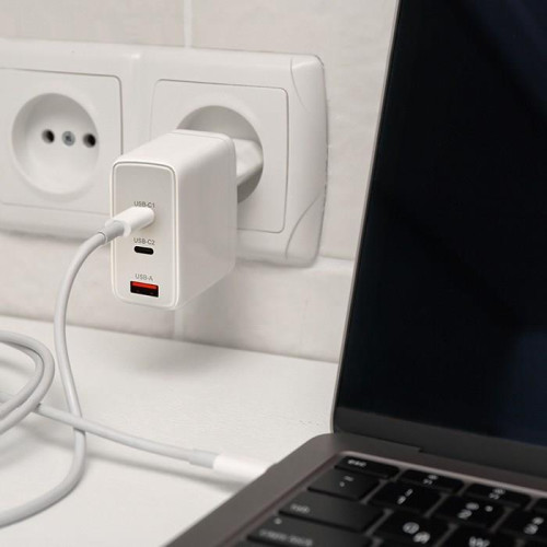 Qoltec Ładowarka sieciowa 100W GaN | 5-20V | 1.5-5A | 2 x USB-C PD | 1 x USB QC 3.0 | Biała-17195274