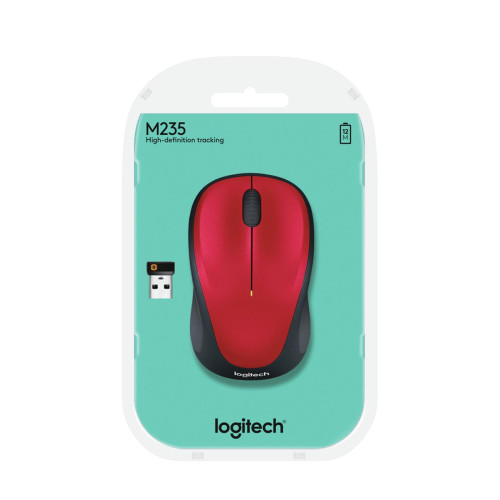 Mysz Logitech M235 910-002496 (optyczna; 1000 DPI; kolor czerwony)-1733010
