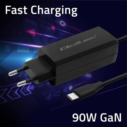 QOLTEC ŁADOWARKA SIECIOWA 90W GAN | 5-20V | 3-4.5A | USB-C 3.1-17372482