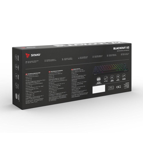 SAVIO KLAWIATURA MECHANICZNA BLACKOUT X2 OUTEMU RED HOT SWAP-17457860