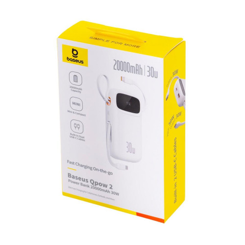 BASEUS POWERBANK QPOW2 20000MAH 30W (BIAŁY)-17463929