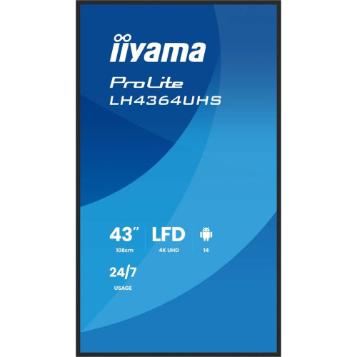 Płaski ekran iiyama LH4364UHS-B1AG 43 cale LCD UHD - 109,2 cm-17466442