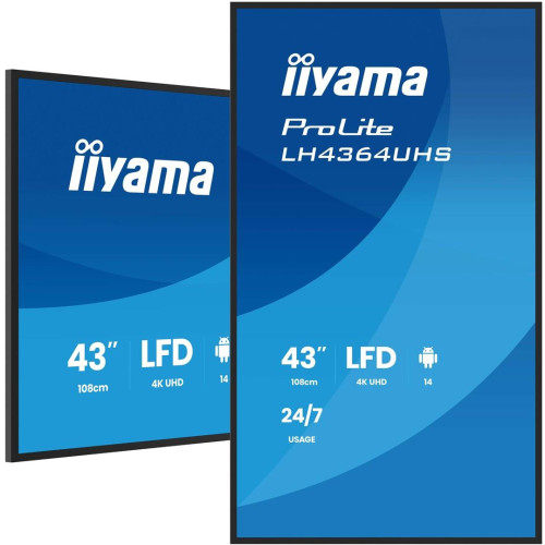 Płaski ekran iiyama LH4364UHS-B1AG 43 cale LCD UHD - 109,2 cm-17466445