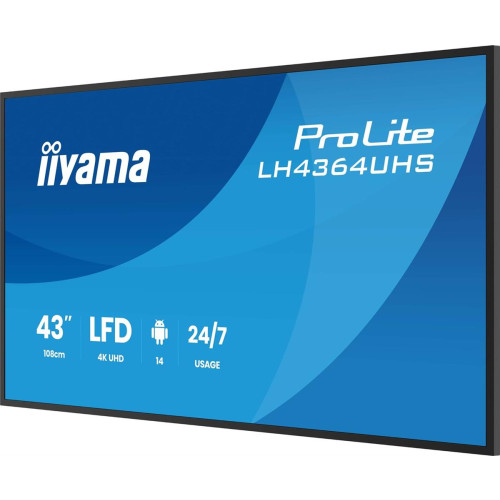 Płaski ekran iiyama LH4364UHS-B1AG 43 cale LCD UHD - 109,2 cm-17466446