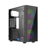 GEMBIRD OBUDOWA FORNAX 500 MIDI-TOWER (2X USB 3.1, 1X USB 2.0, HD AUDIO, SZKLANY PANEL BOCZNY, PODŚWIETLENIE ARGB) CZARN