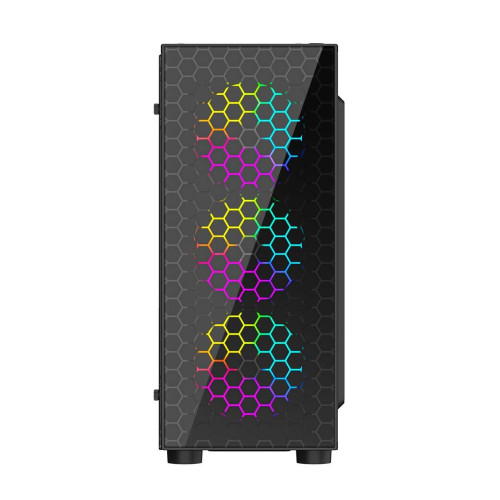 GEMBIRD OBUDOWA FORNAX 500 MIDI-TOWER (2X USB 3.1, 1X USB 2.0, HD AUDIO, SZKLANY PANEL BOCZNY, PODŚWIETLENIE ARGB) CZAR