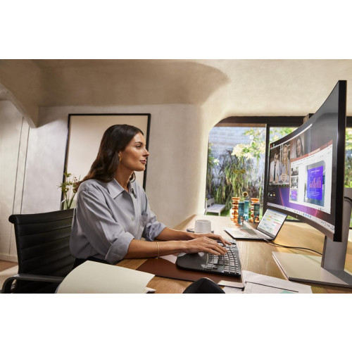 HP Klawiatura ergonomiczna bezprzewodowa + numeryczna 965 7E756AA czarna-17567398